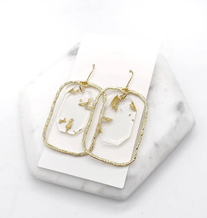 Gold Flaked Chandelier Earrings - Thirty-One Boutique, LLC