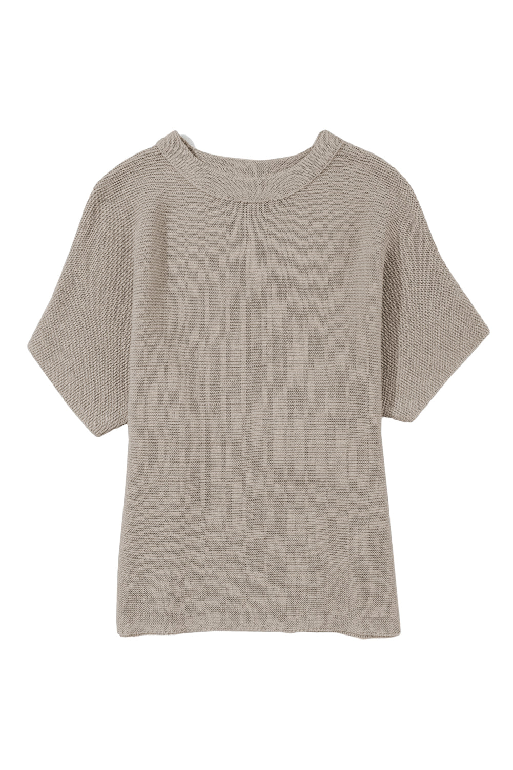 Coffee Mock Neck Short Batwing Sleeve Sweater - Thirty-One Boutique, LLC