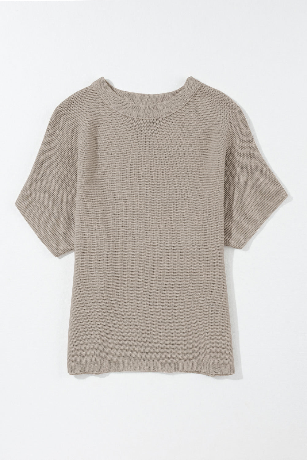 Coffee Mock Neck Short Batwing Sleeve Sweater - Thirty-One Boutique, LLC