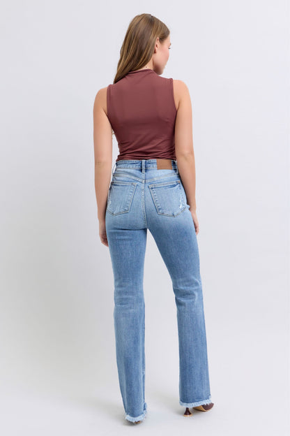 Judy Blue Full Size Raw Hem High Rise Bootcut Jeans - Thirty-One Boutique, LLC