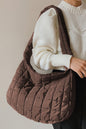 Coffee Casual Quilted Zipper Large Shoulder Bag - Thirty-One Boutique, LLC